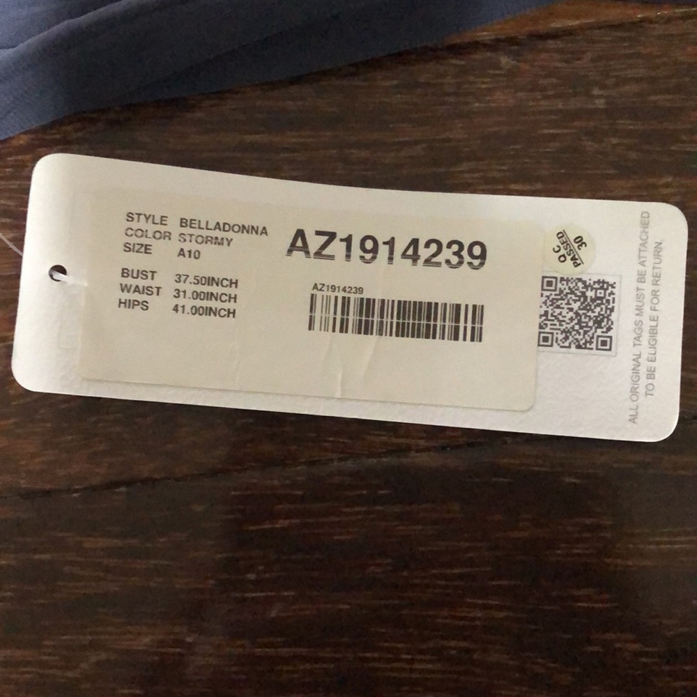 Azazie elegant Blue-Grey Gown, size 10 - Picture 13 of 15